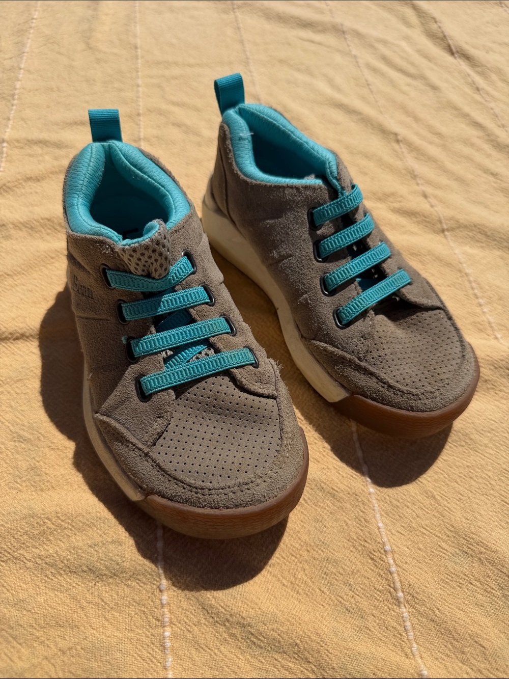 L.L. Bean Gray Kids Sneakers with Teal Accents